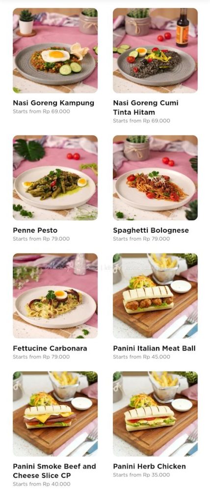 Menu The Harvest