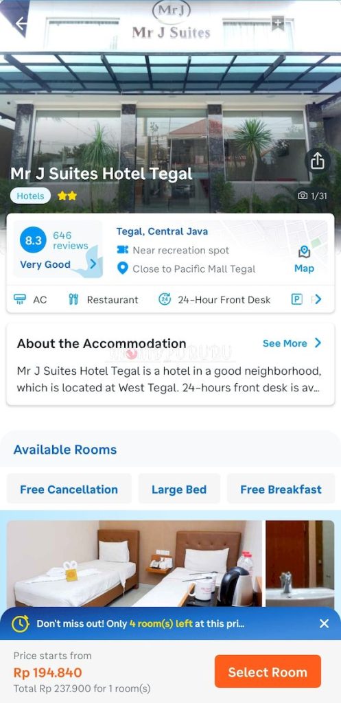 Hotel Mr J Tegal di Traveloka