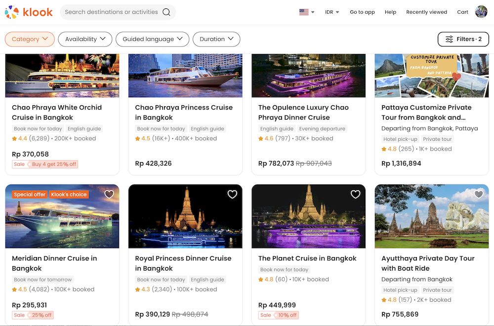 Pilihan paket river cruise di Klook