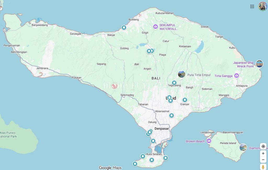 Tempat wisata yang disave di Google Maps